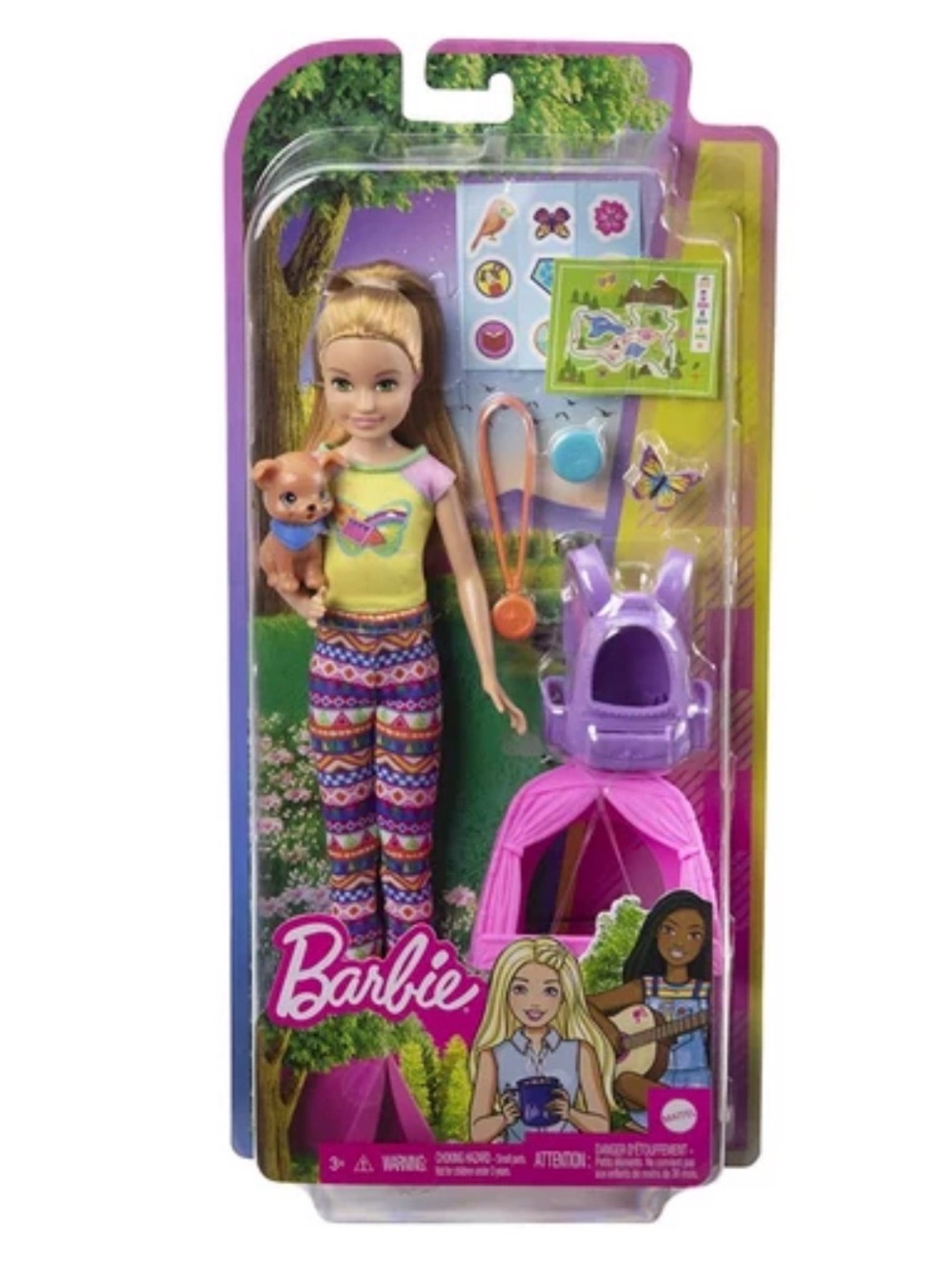 NWT Barbie It Takes Two Stacie Doll & Accessories, Camping Playset with Doll, Pe